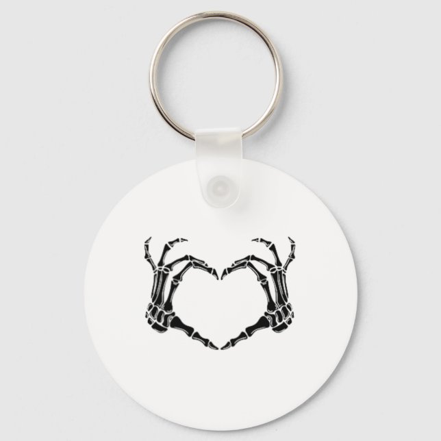 Porte-clés Halloween Squelette Mains de coeur (Recto)