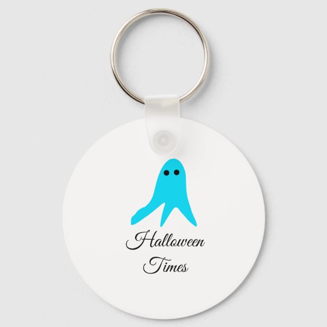 Porte-clés Halloween temps bleu fantôme gribouiller main dess (Recto)