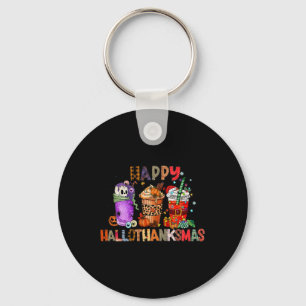 Porte-clés Halloween Thanksgiving Happy Hallothanksmas Café