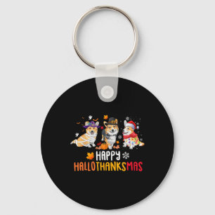 Porte-clés Halloween Thanksgiving Noël Drôle de chiens Corgi