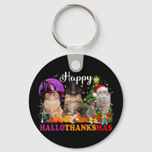 Porte-clés Halloween Thanksgiving Noël Joyeux Hallomerci