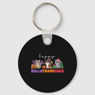 Porte-clés Halloween Thanksgiving Noël Joyeux Hallomerci