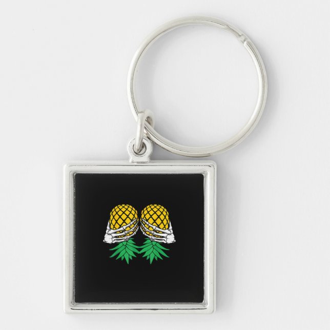 Porte-clés Halloween vers le haut vers le bas de l'ananas squ (Devant)