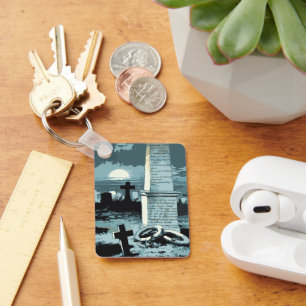 Porte-clés Halloween vintage, Cimetière Déplaisant aux Graves