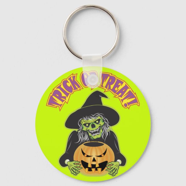 Porte-clés Halloween Witch Skull (Recto)