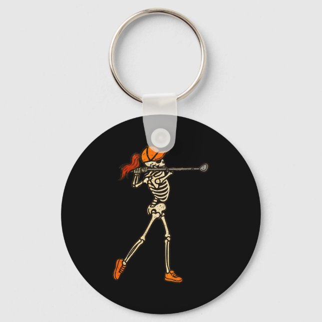 Porte-clés Halloween Women Golf Skeleton Funny Golf Halloween (Recto)