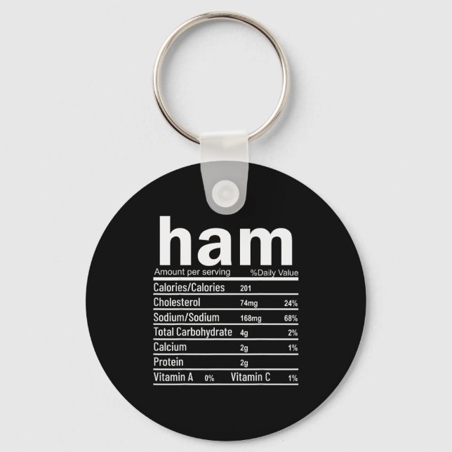 Porte-clés Ham Nutrition Facts Funny Thanksgiving Christmas F (Recto)