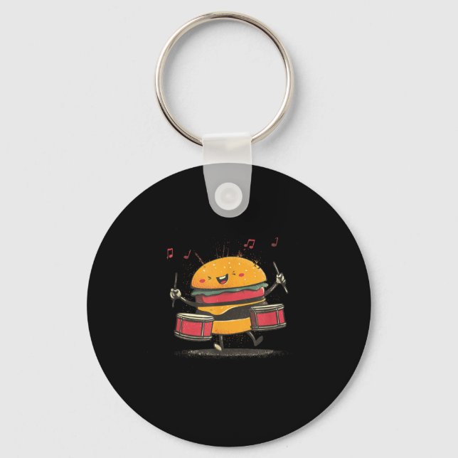 Porte-clés Hamburger Musical avec Batterie pour les Amateurs  (Recto)