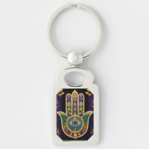 Porte-clés Hamsa Troisième Œil Orné Or