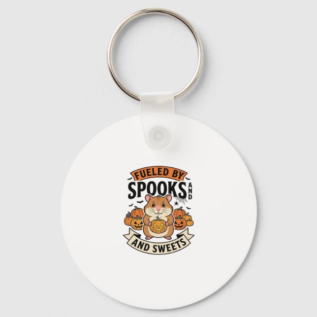 Porte-clés Hamster d'Halloween Alimenté par les Fantômes Drôl (Recto)