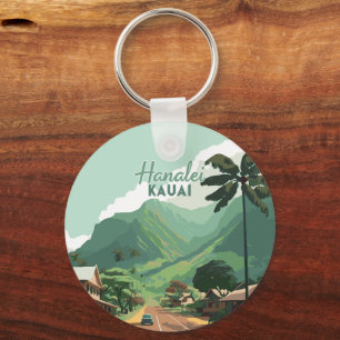 Porte-clés Hanalei Kauai Hawaii Bay Mounts Green