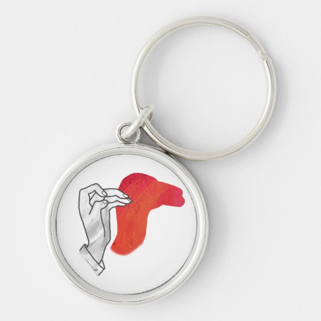 Porte-clés Hand Silhouette Camel Red (Devant)