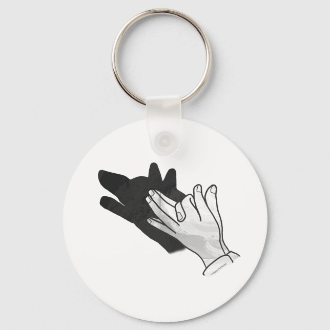 Porte-clés Hand Silhouette Wolf (Recto)