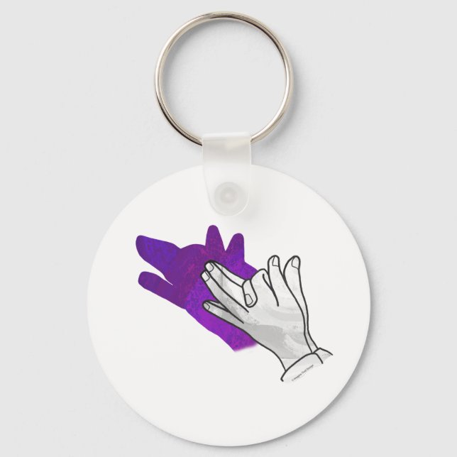 Porte-clés Hand Silhouette Wolf Purple (Recto)