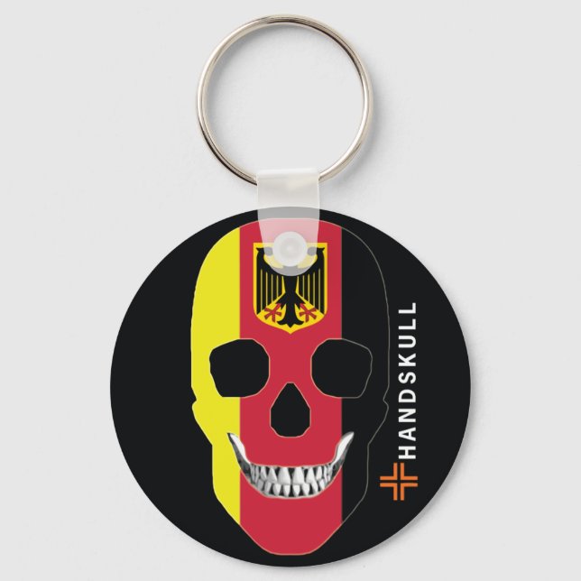 Porte-clés HANDSKULL Allemagne, Happy crâne, drapeau de l'All (Recto)