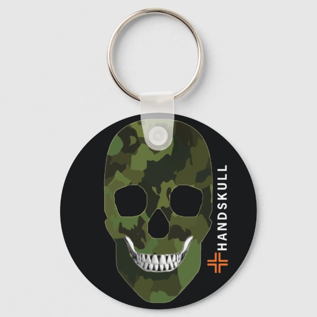 Porte-clés HANDSKULL Army, Happy skull, drapeau de l'armée (Recto)