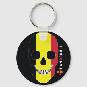 Porte-clés HANDSKULL Belgique, Happy skull, drapeau de la Bel