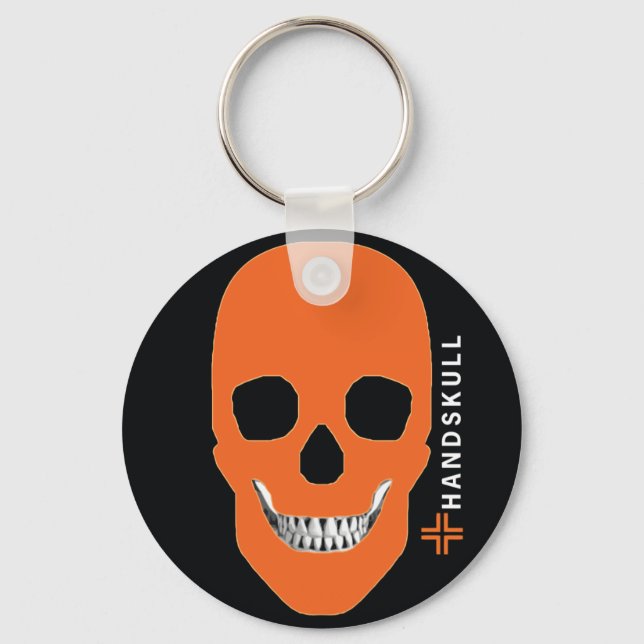 Porte-clés HANDSKULL Orange, Happy skull, Drapeau orange (Recto)