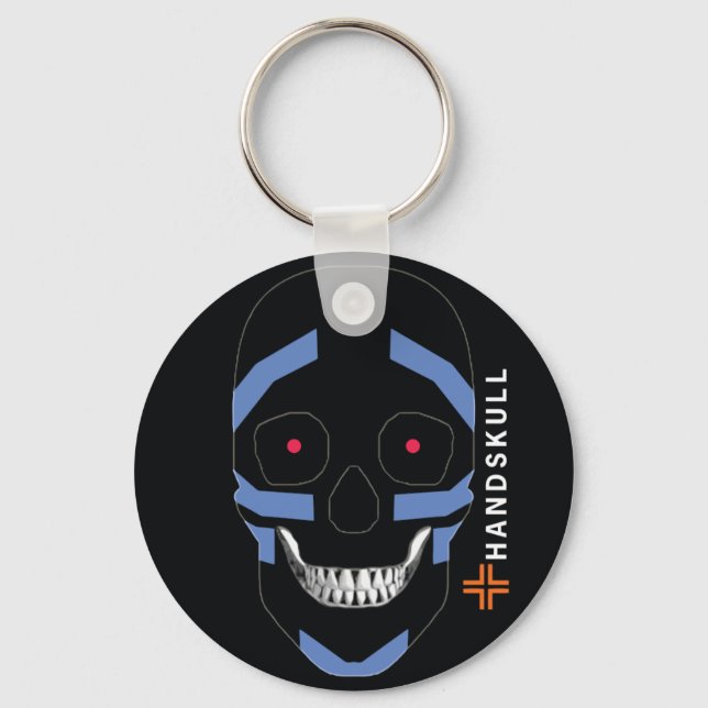 Porte-clés HANDSKULL Warrior, Happy skull, drapeau guerrier (Recto)
