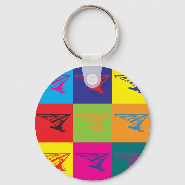 Porte-clés Hang Gliding Pop Art (Recto)