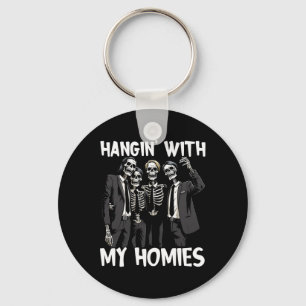 Porte-clés Hangin Avec Mes Hommes Drôle Skeleton Halloween Co