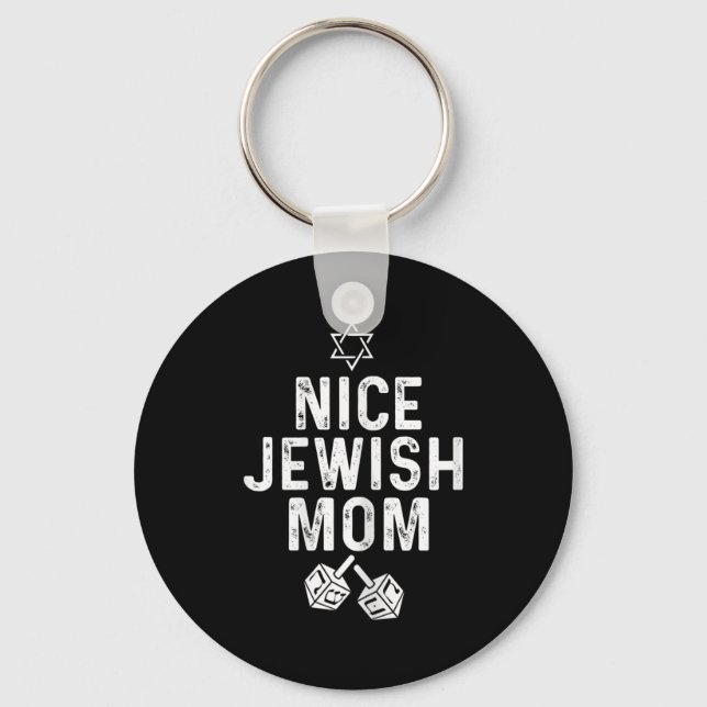 Porte-clés Hanoukka Dreidel Star Fun Pour Nice Jewish Mom (Recto)