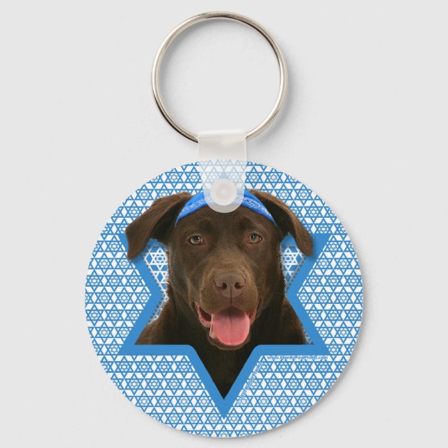 Porte-clés Hanoukka Star of David - Chocolat Labrador (Recto)
