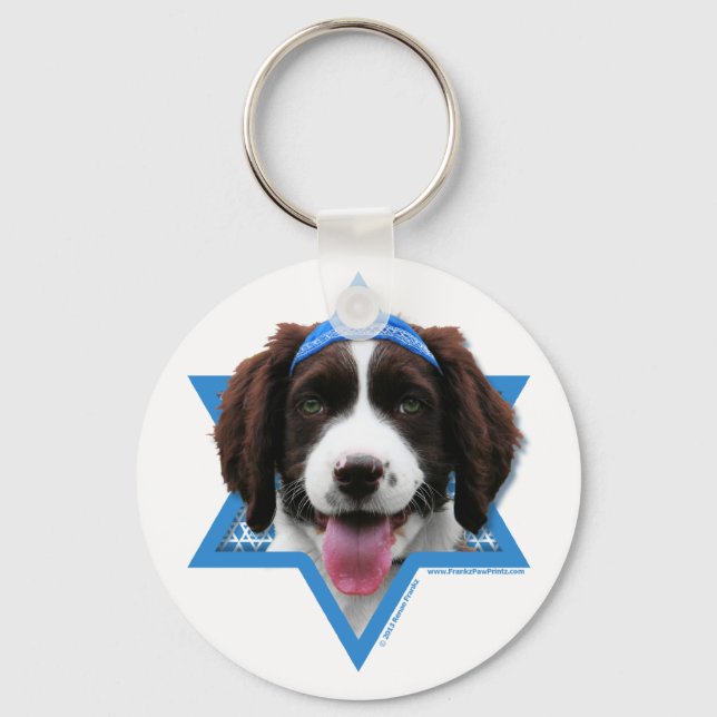 Porte-clés Hanukkah Star of David - English Springer Spaniel (Recto)