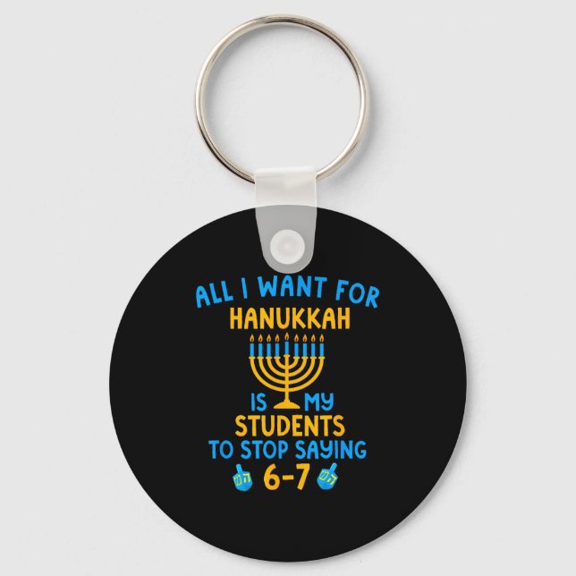 Porte-clés Hanukkah Students Saying 6-7 67 Six Seven Hebrew S (Recto)