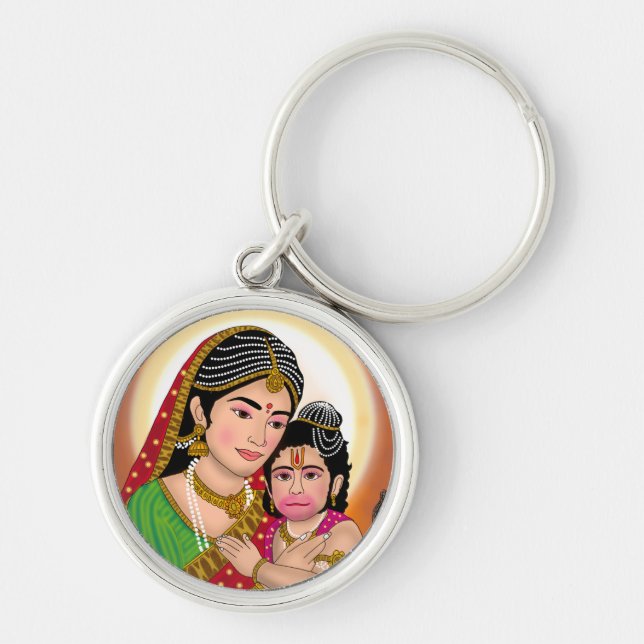 Porte-clés Hanuman & Anjana Mata (Devant)