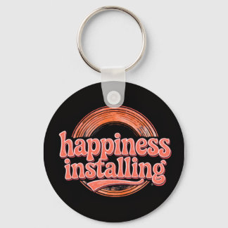 Porte-clés happiness.exe Installing - Vintage 70s Retro Coral