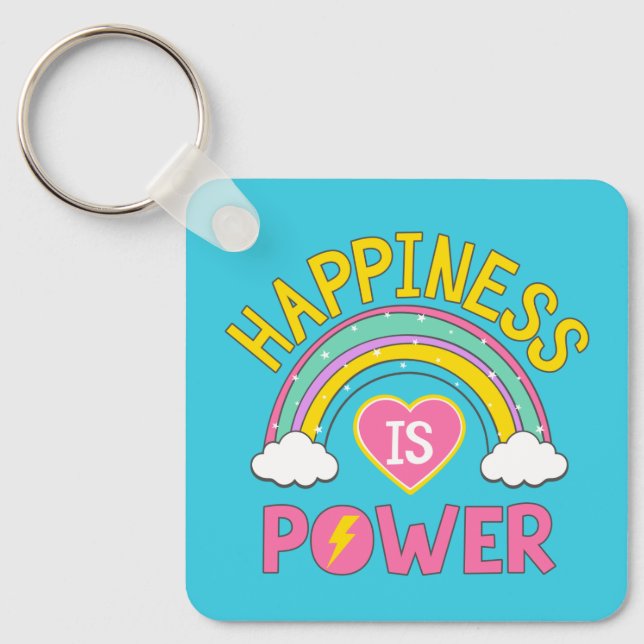 Porte-clés Happiness is Power Rainbow (Recto)