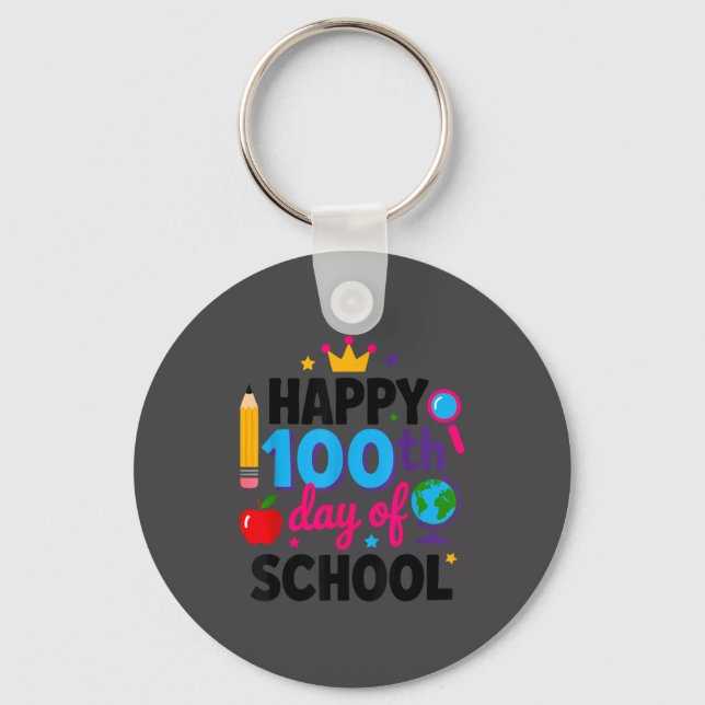 Porte-clés Happy 100th Day Of School 100 Days Smarter Teacher (Recto)