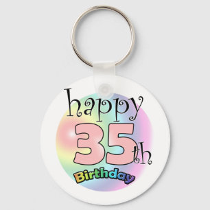 Porte-clés Happy 35th Birthday (rose)