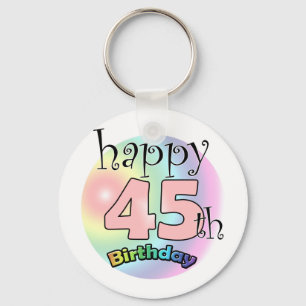 Porte-clés Happy 45th Birthday (rose)