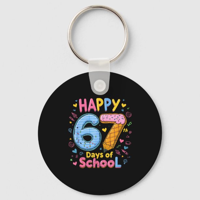 Porte-clés Happy 67 Days Of School Six Seven Kids Boys Girls  (Recto)