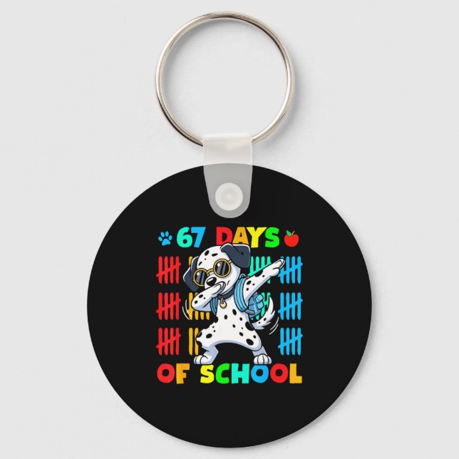 Porte-clés Happy 67 Days School Cute Dog 67 Days Smarter Stud (Recto)