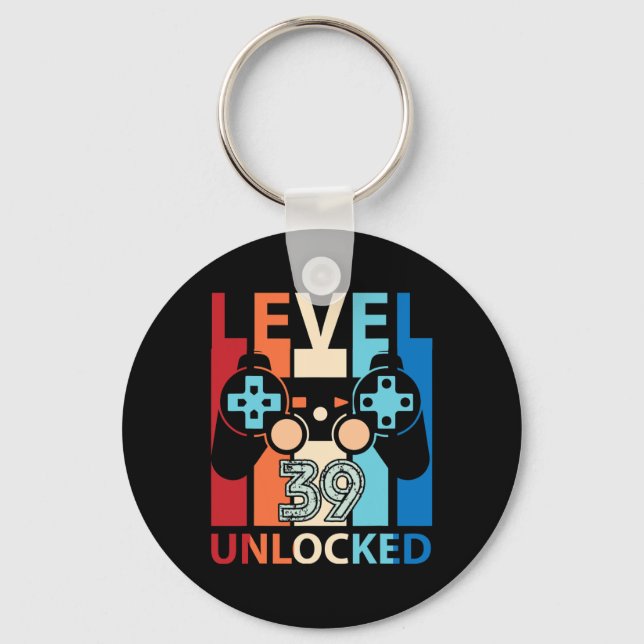 Porte-clés Happy Birthday Gamer Level &#  Years Old Unlocked (Recto)