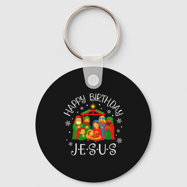 Porte-clés Happy Birthday Jesus Christmas Pajamas Xmas Squad  (Recto)