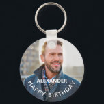 Porte-clés Happy Birthday Photo Personalize<br><div class="desc">Happy Birthday Photo Personalize Keychain is great to carry your keys with your photograph. Place your photo or that special person's photo and give as a gift. Personalize it with your information.</div>