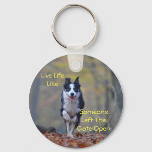 Porte-clés Happy Border Collie Inspirational Dit