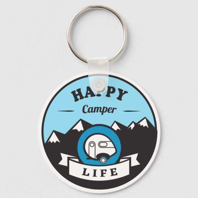 Porte-clés Happy Camper Life Porte - clé (Recto)