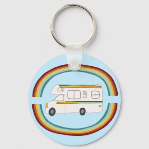 Porte-clés Happy Camper Rainbow RV Whimsical Motorhome RV