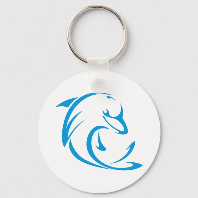 Porte-clés Happy Dolphin in Swing Drawing Style (Recto)