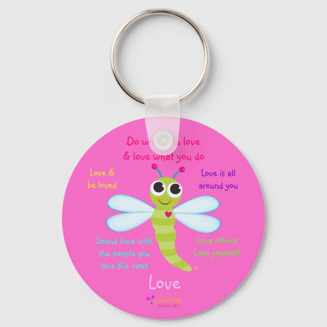 Porte-clés Happy Dragonfly "Love" Porte - clé (Recto)