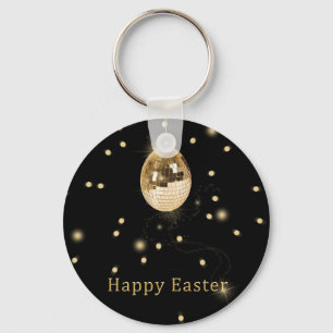 Porte-clés Happy Easter Gold Disco Ball
