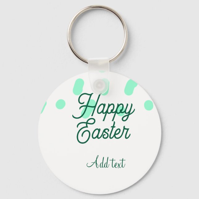 Porte-clés Happy Easter green eggs pastel name date simple  (Recto)