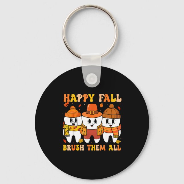 Porte-clés Happy Fall Bruhem All Teeth Thanksgiving Dental De (Recto)