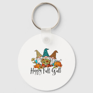 Porte-clés Happy Fall Y'all Gnomes Leopard Pumkin Autumn Tha