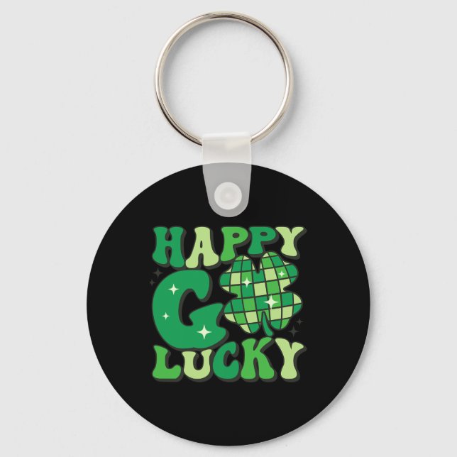 Porte-clés Happy Go Lucky Shamrock Jour de la Saint Patrick H (Recto)